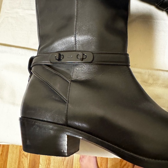 Never Worn Coach Glossy Black Leather Tall Boot - Picture 5 of 7